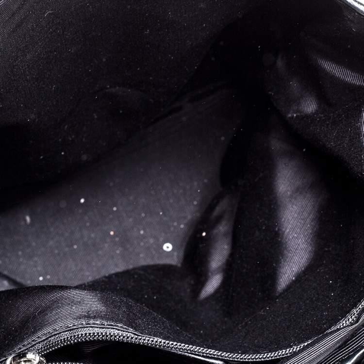 Pre Owned Bally Black/White Canvas and Leather Bennas Tote