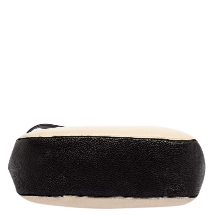 Pre Owned Bally Cream/Black Leather Fiona Crossbody Bag
