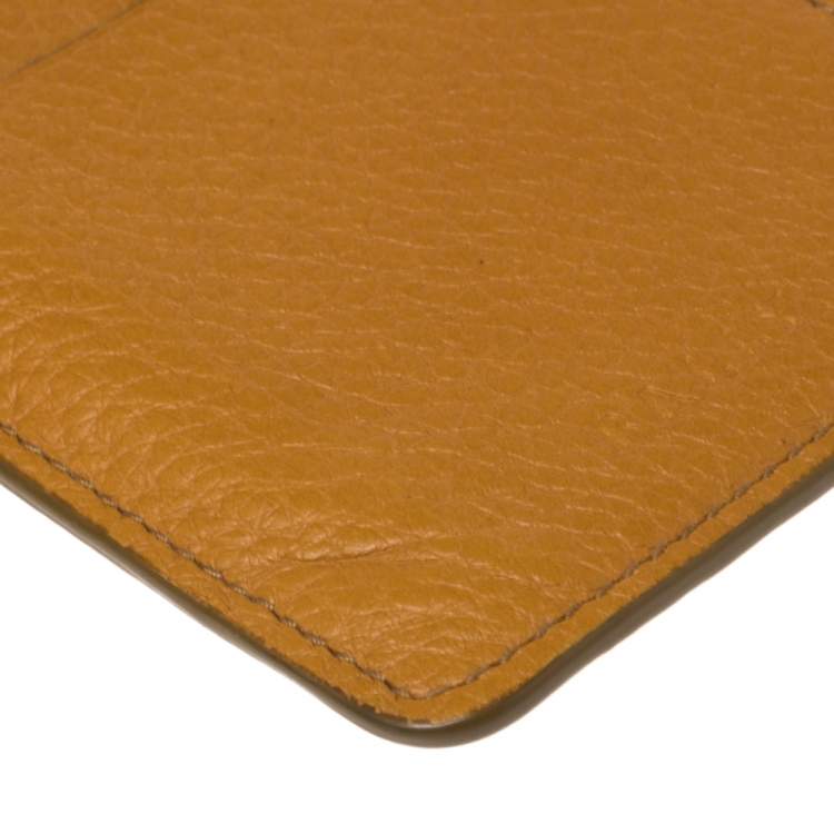 Pre Owned Bally Yellow Leather Zip Card Holder