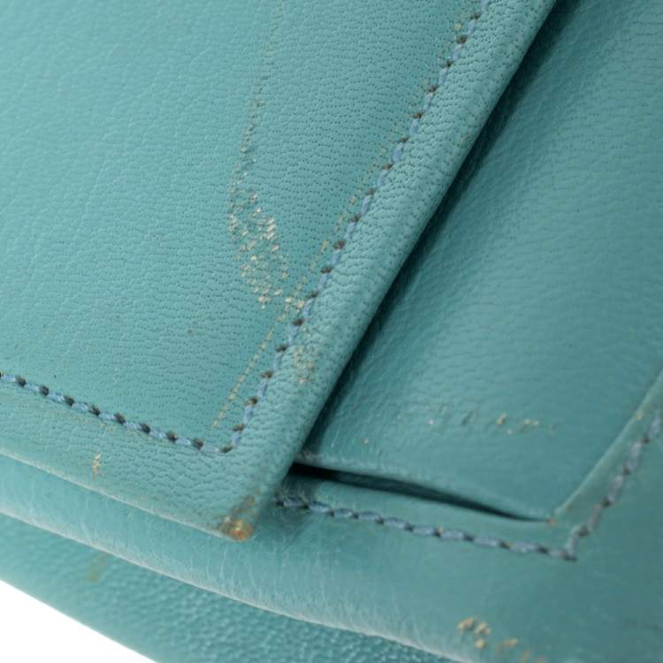 Pre Owned Bally Blue Leather Chain Shoulder Bag