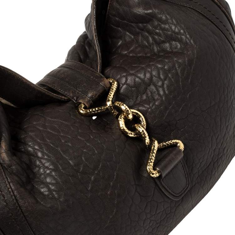 Pre Owned Bally Brown Leather Dasha Hobo