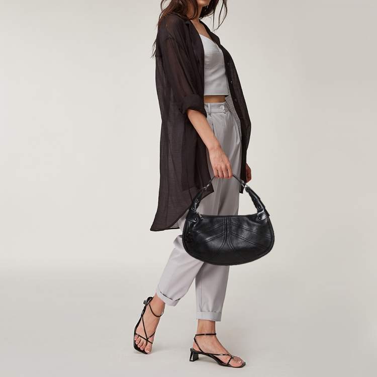 Pre Owned Bally Black Leather Hobo