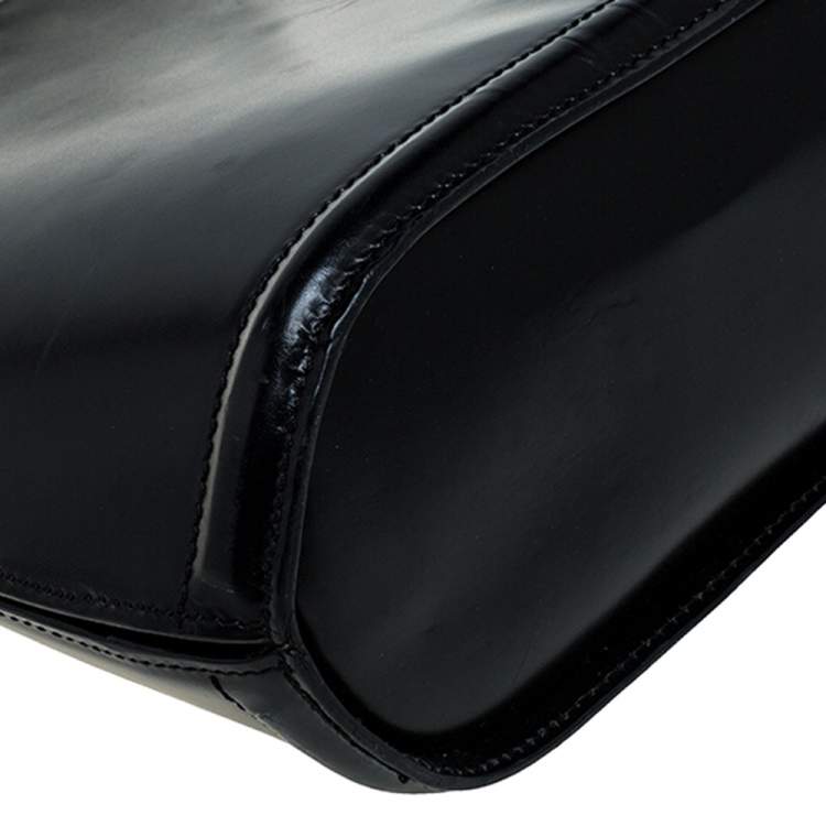 Pre Owned Bally Black leather Logo Top Handle Bag