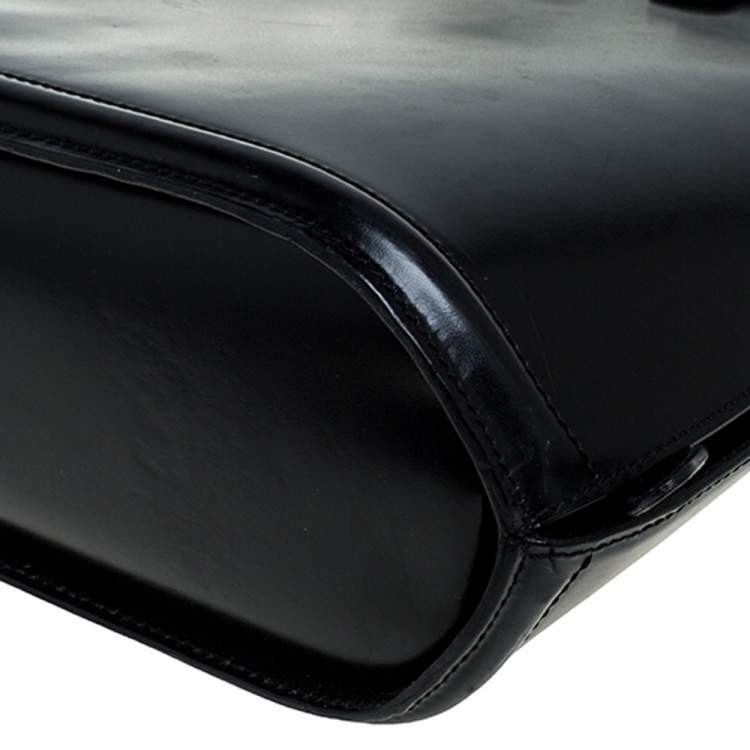 Pre Owned Bally Black leather Logo Top Handle Bag