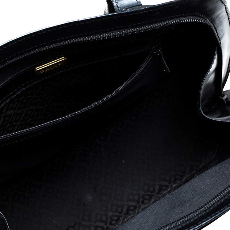 Pre Owned Bally Black leather Logo Top Handle Bag