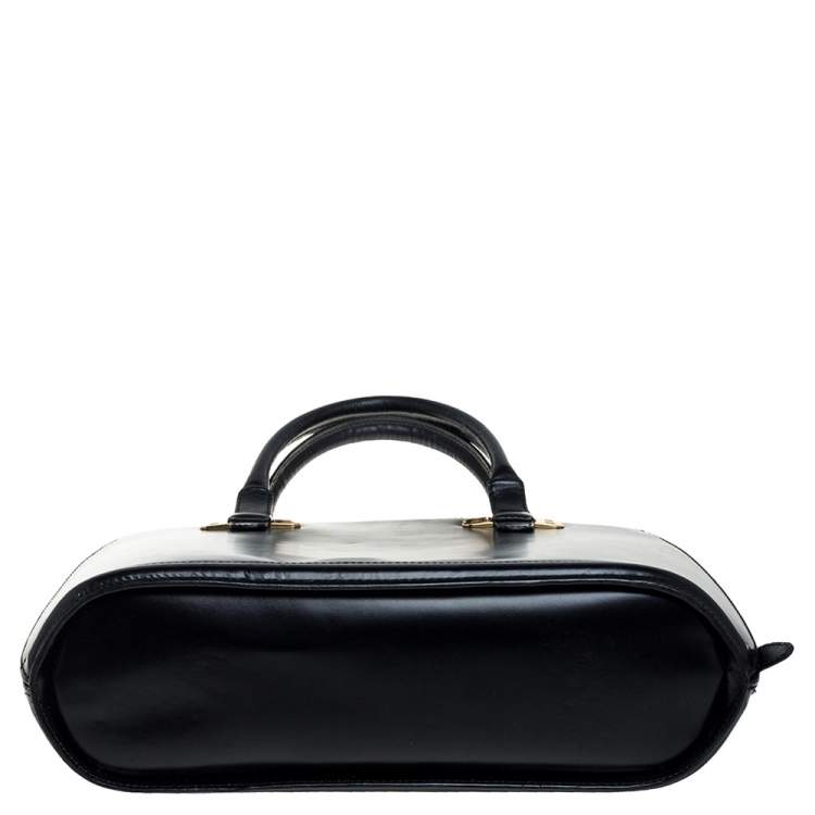 Pre Owned Bally Black leather Logo Top Handle Bag