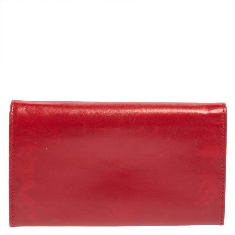 Pre Owned Bally Red Leather Flap Continental Wallet