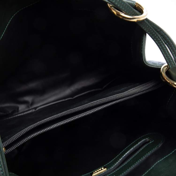 Pre Owned Bally Green Leather Hobo