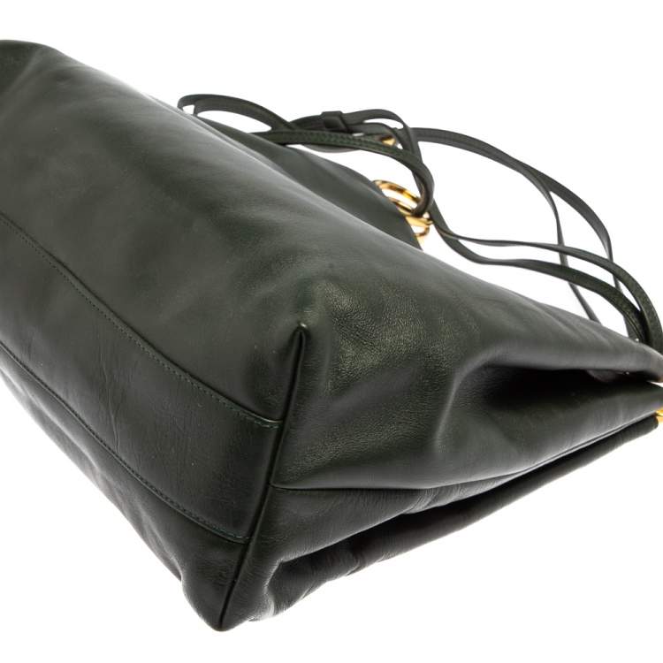 Pre Owned Bally Green Leather Hobo