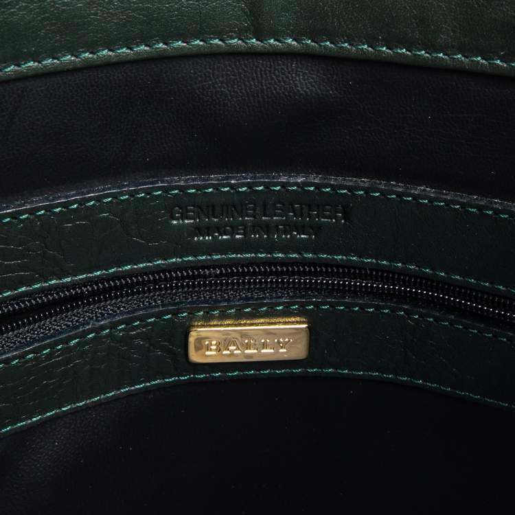 Pre Owned Bally Green Leather Hobo