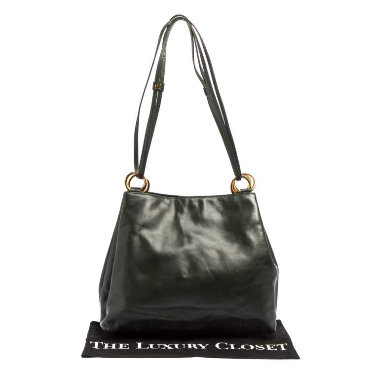 Pre Owned Bally Green Leather Hobo