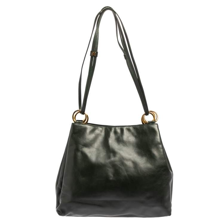 Pre Owned Bally Green Leather Hobo