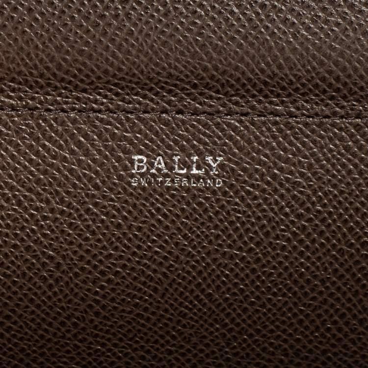 Pre Owned Bally Burgundy Leather Flap Wristlet Clutch