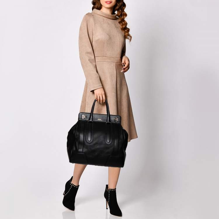 Pre Owned Bally Black Leather Satchel