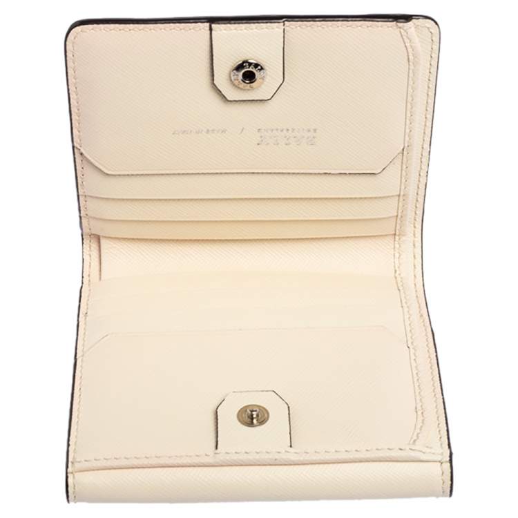 Pre Owned Bally Multicolor Print Leather Compact Wallet