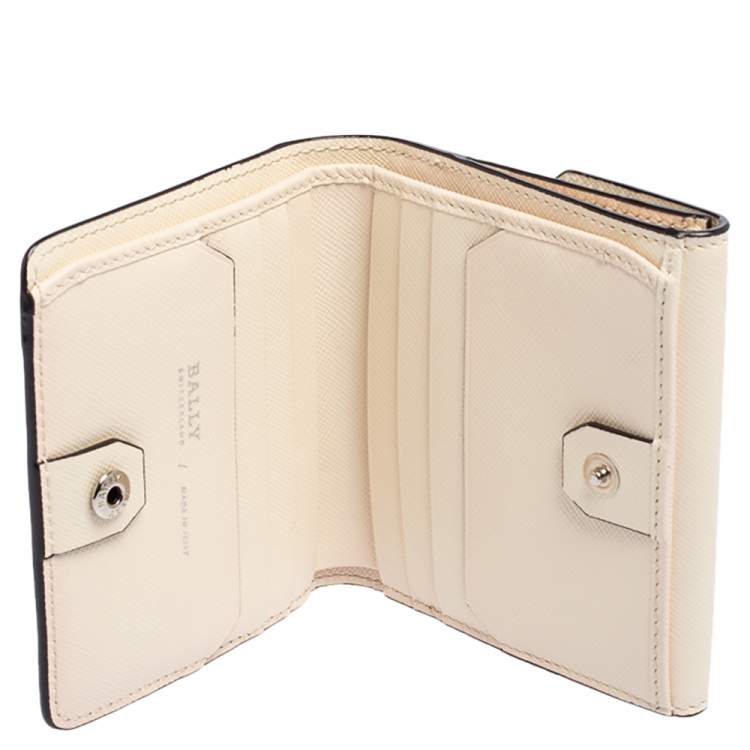 Pre Owned Bally Multicolor Print Leather Compact Wallet