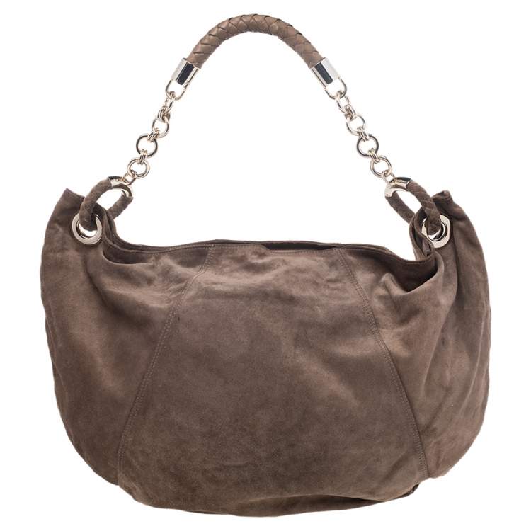 Pre Owned Bally Brown Suede Chain Hobo