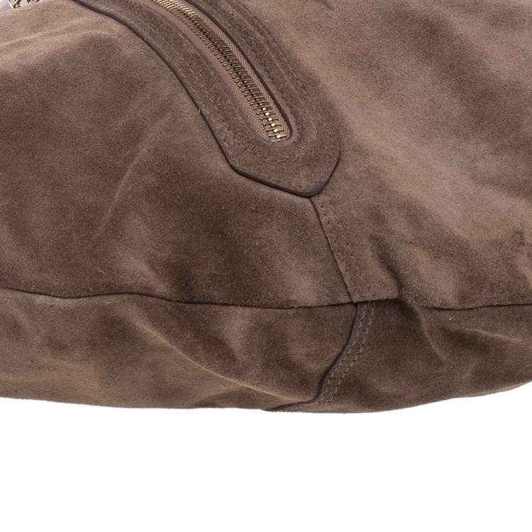 Pre Owned Bally Brown Suede Chain Hobo