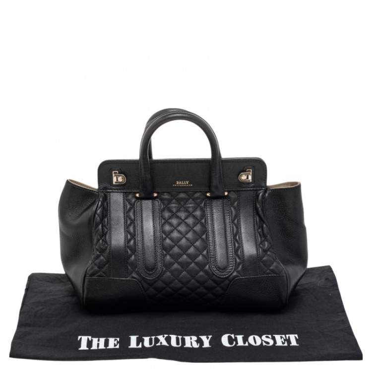 Pre Owned Bally Black Quilted Leather Satchel
