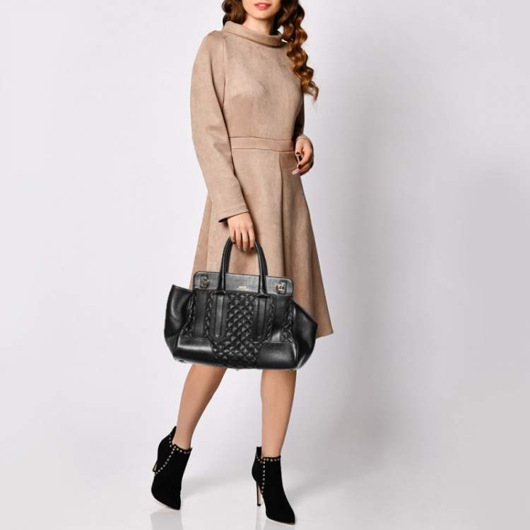 Pre Owned Bally Black Quilted Leather Satchel
