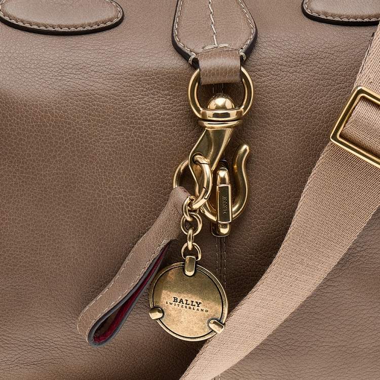 Pre Owned Bally Beige Leather Zip Satchel