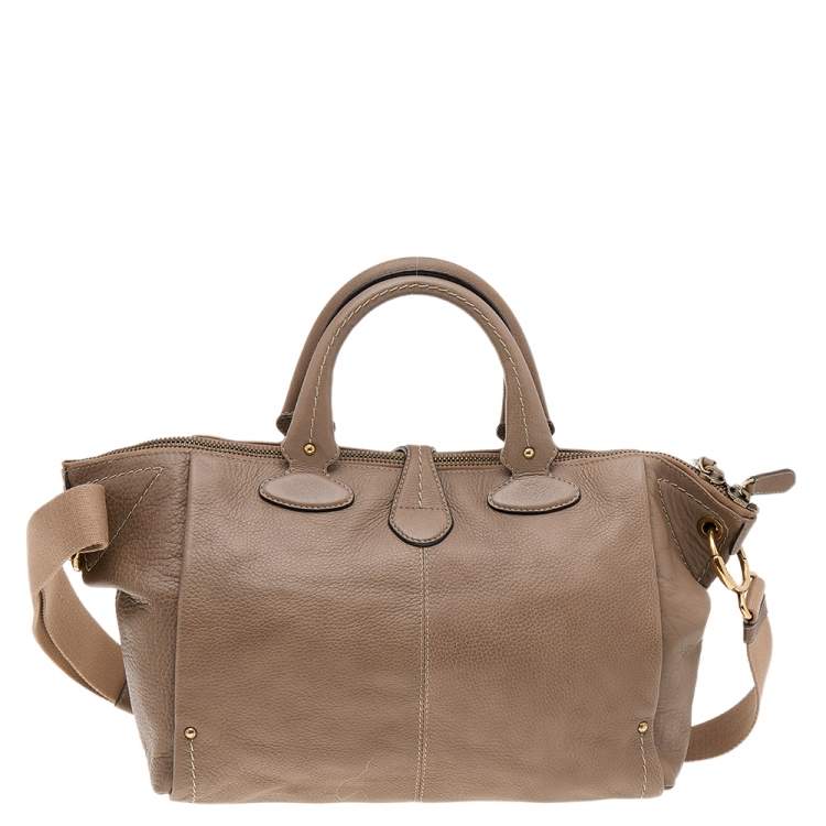 Pre Owned Bally Beige Leather Zip Satchel