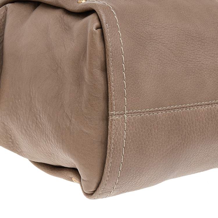 Pre Owned Bally Beige Leather Zip Satchel