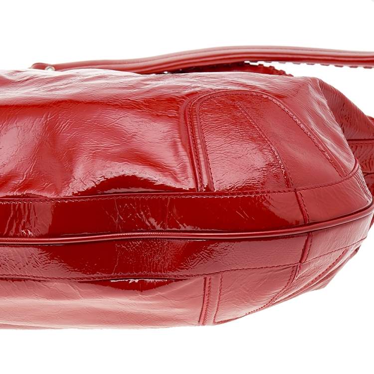 Pre Owned Bally Bright Orange Patent Leather Jana Tote