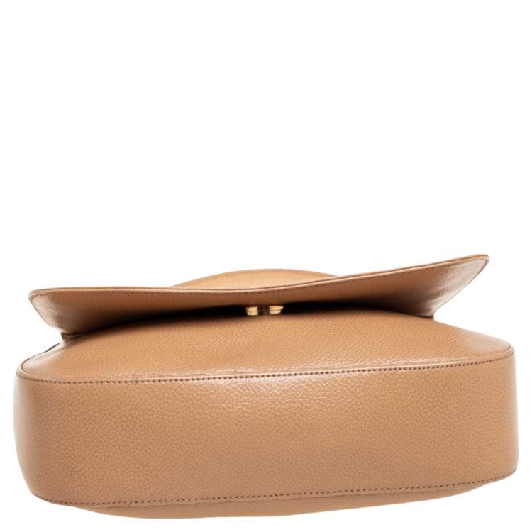 Pre Owned Bally Beige Leather Flap Top Handle Bag