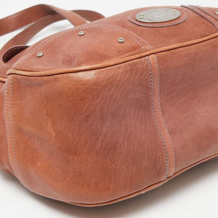 Pre Owned Bally Brown Leather Front Pocket Hobo 