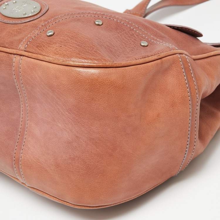 Pre Owned Bally Brown Leather Front Pocket Hobo 