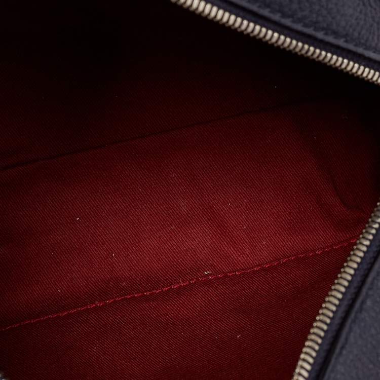 Pre Owned Bally Navy Blue Leather Zipped Crossbody Bag