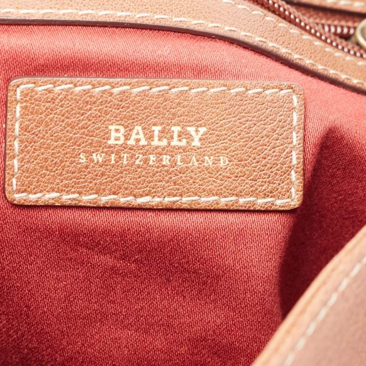 Pre Owned Bally Brown Leather Clasp Flap Shoulder Bag