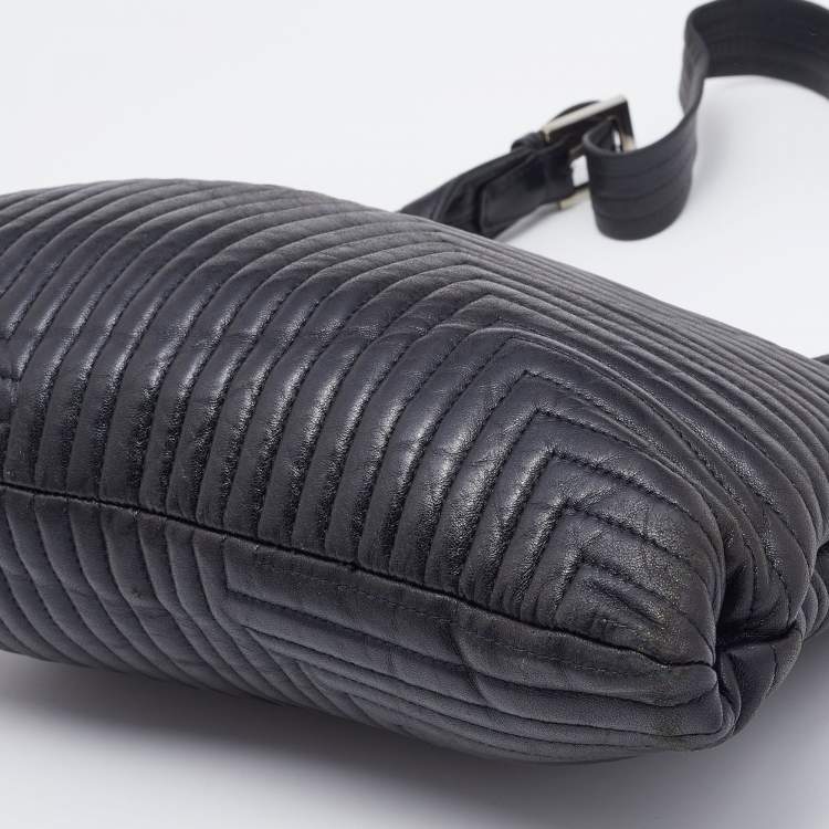 Pre Owned Bally Black Quilted Leather Shoulder Bag