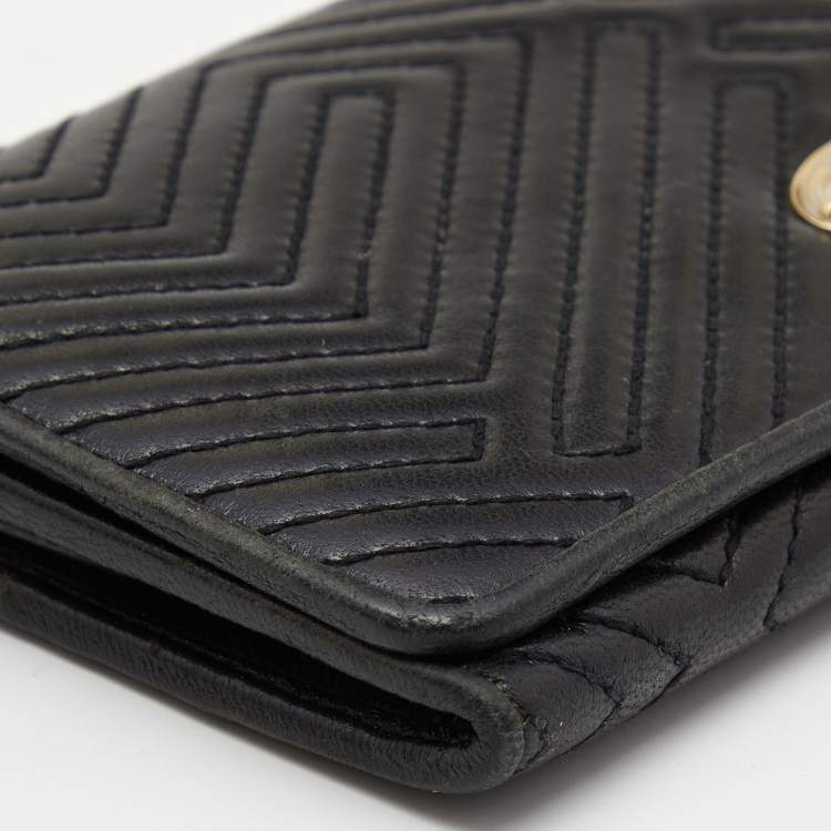 Pre Owned Bally Black Quilted Leather Continental Wallet