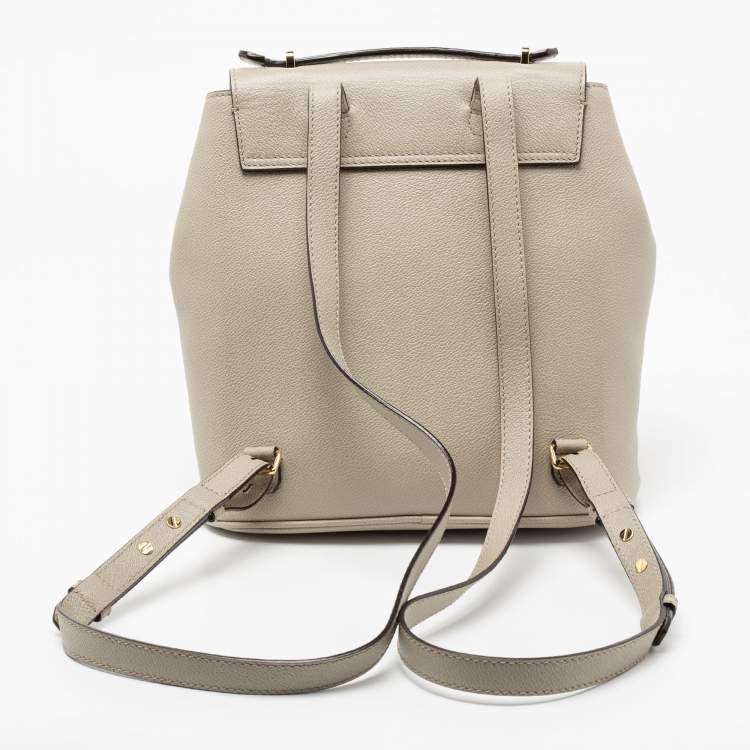 Pre Owned Bally Grey Jayden Buckle Detail Backpack 