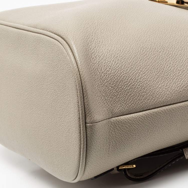 Pre Owned Bally Grey Jayden Buckle Detail Backpack 