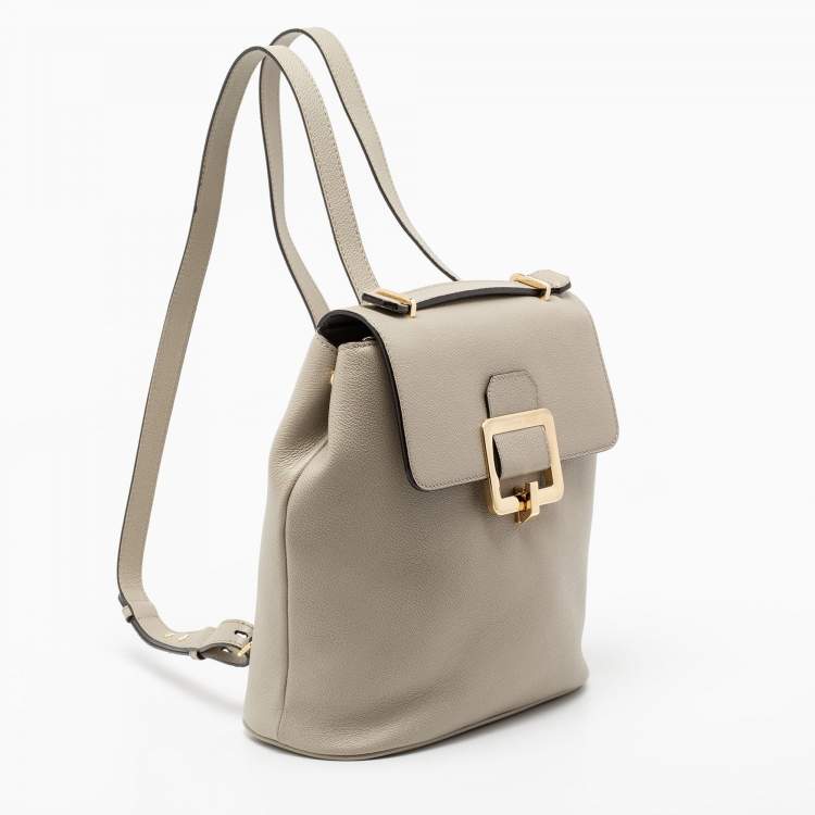 Pre Owned Bally Grey Jayden Buckle Detail Backpack 