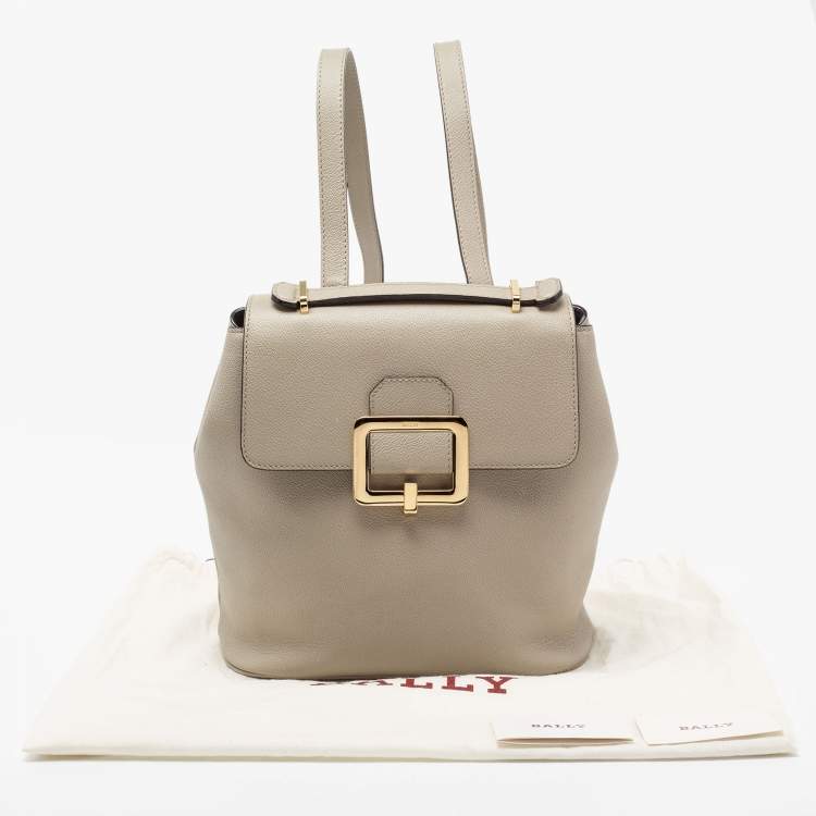 Pre Owned Bally Grey Jayden Buckle Detail Backpack 