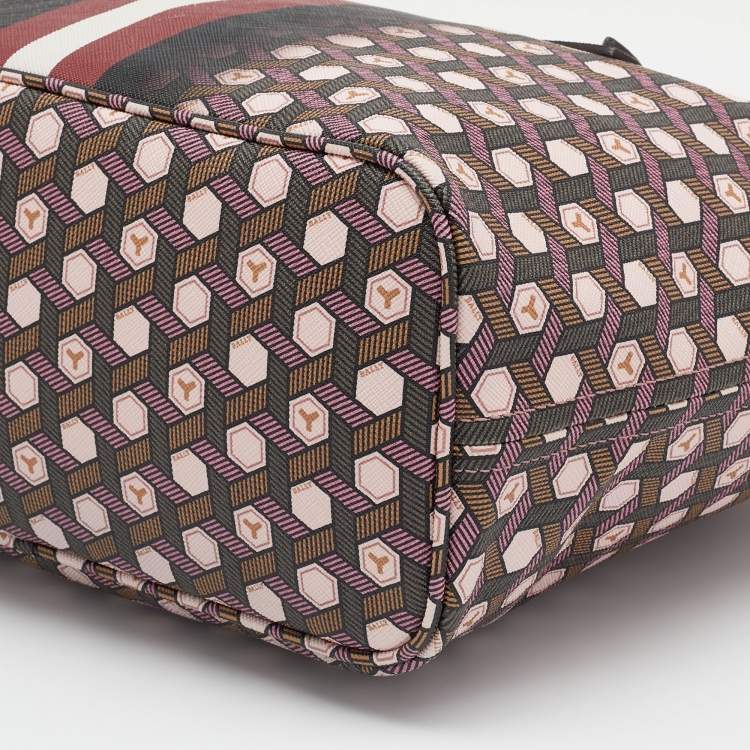 Pre Owned Bally Multicolor Coated Canvas And Leather Bernina Tote