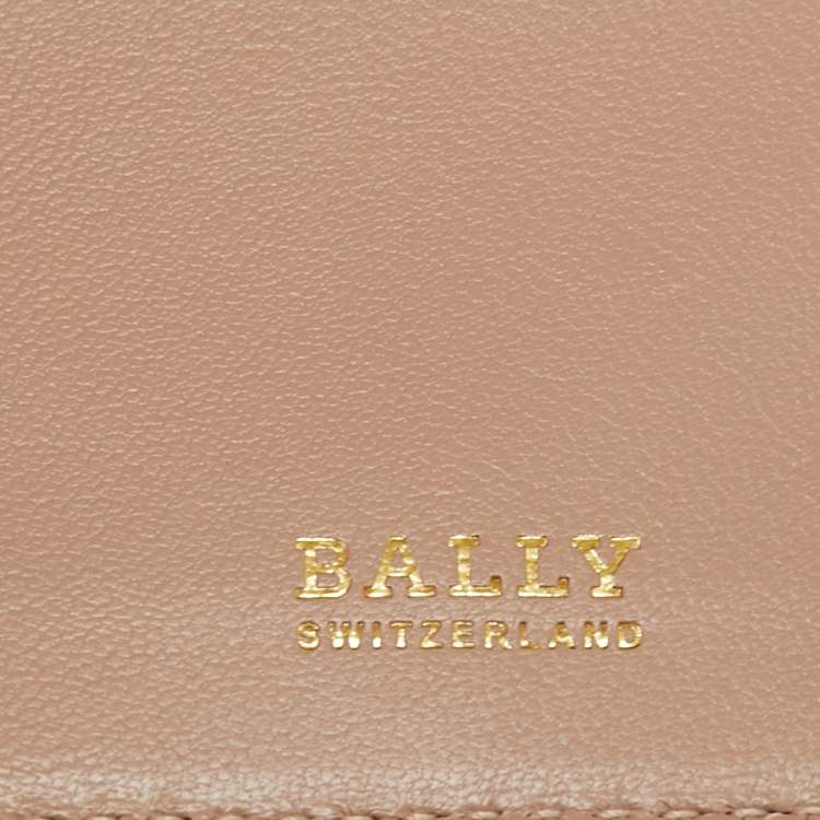 Pre Owned Bally Navy Blue Leather Trifold Compact Wallet