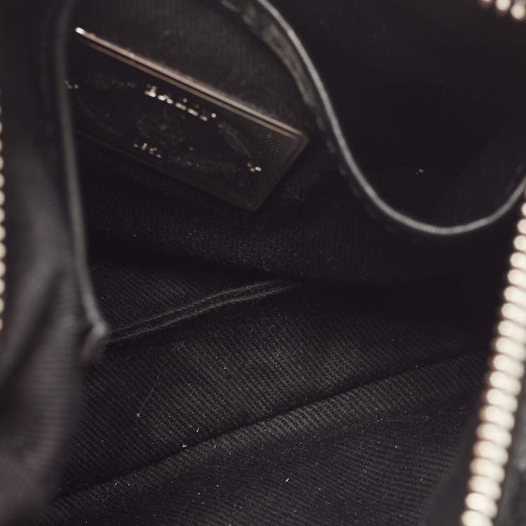 Pre Owned Bally Black Suede and Leather Logo Shoulder Bag