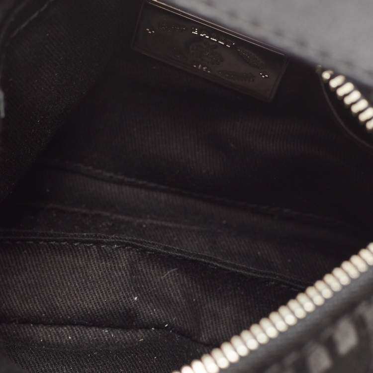 Pre Owned Bally Black Suede and Leather Logo Shoulder Bag