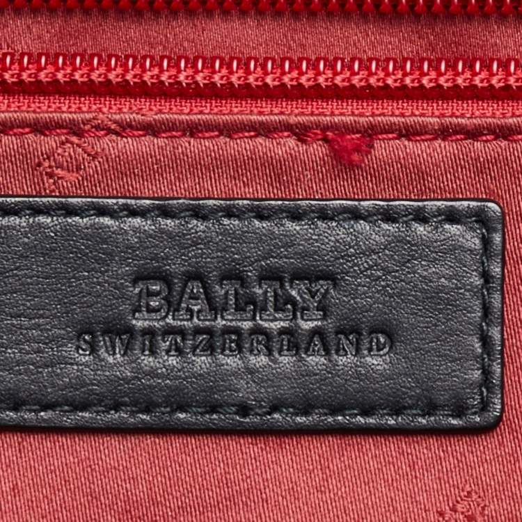 Pre Owned Bally Navy Blue/Black Nylon and Leather Shopper Tote