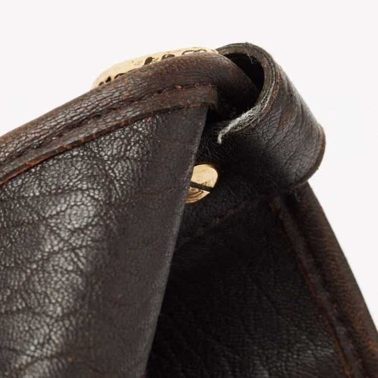 Pre Owned Bally Dark Brown Leather Chain Hobo