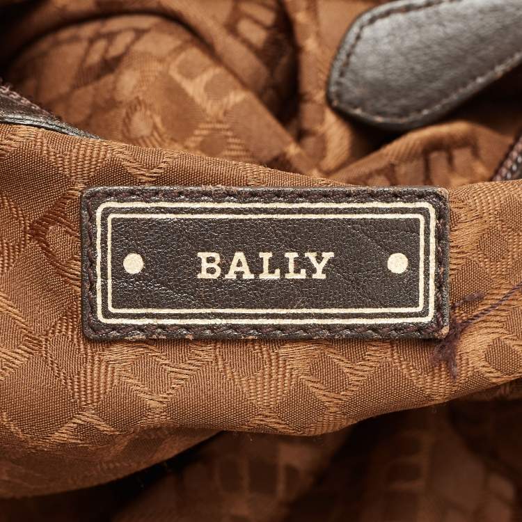Pre Owned Bally Dark Brown Leather Chain Hobo