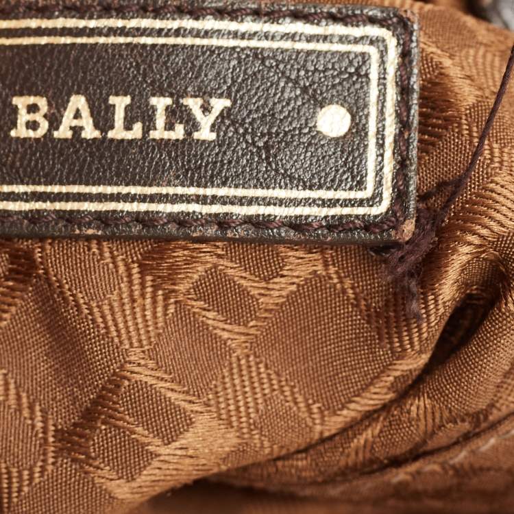 Pre Owned Bally Dark Brown Leather Chain Hobo