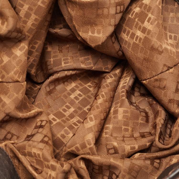 Pre Owned Bally Dark Brown Leather Chain Hobo