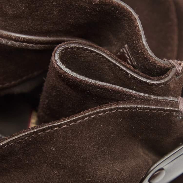 Pre Owned Bally Dark Brown Suede and Leather Hobo