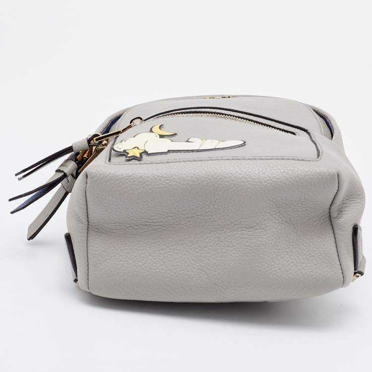 Pre Owned Bally Grey Leather 17 Bovine Backpack